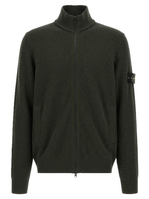 Stone Island Logo Patch Zipped Sweatshirt Stone Island | L2S15 5100012 S01C4V0M5G MILITARY GREEN MELAN